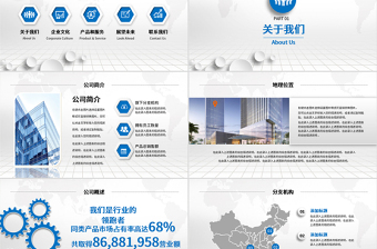 湛藍(lán)色企業(yè)簡(jiǎn)介公司介紹產(chǎn)品宣傳推廣營(yíng)銷(xiāo)PPT模