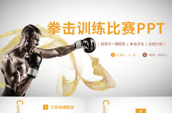 動感拳擊比賽自由格斗搏擊MMA比賽ppt