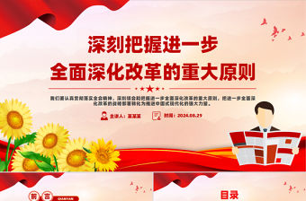 深刻把握進一步全面深化改革的重大原則PPT黨建風學習教育黨課課件