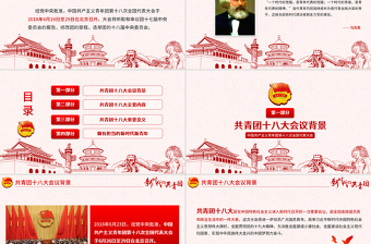十八大新時代的共青團PPT模板