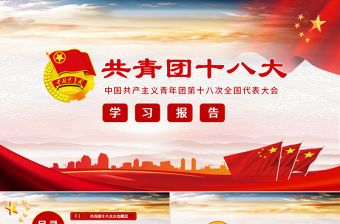 共青團十八大學習報告動態PPT
