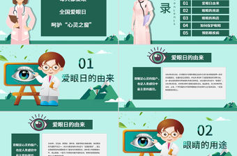 原創(chuàng)全國愛眼日眼睛保護(hù)視力保護(hù)眼睛PPT模板-版權(quán)可商用