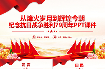 紀(jì)念抗日戰(zhàn)爭勝利79周年P(guān)PT課件下載