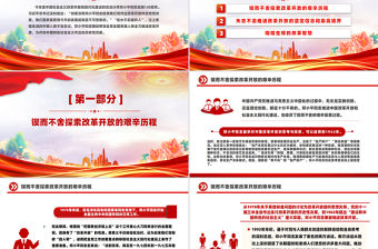 鄧小平同志與改革開放PPT紅色精美紀念鄧小平同志誕辰120周年黨課課件