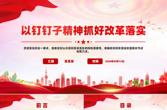 以釘釘子精神抓好改革落實(shí)PPT黨政風(fēng)黨員思想教育黨課課件