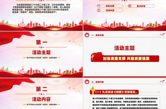 加強質(zhì)量支撐共建質(zhì)量強國PPT紅色簡潔2024年全國質(zhì)量月課件下載