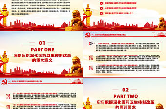 深化醫(yī)藥衛(wèi)生體制改革PPT紅色精美中國(guó)式現(xiàn)代化黨課