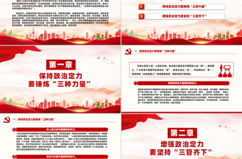 增強(qiáng)政治定力堅(jiān)定理想信念PPT紅色黨政風(fēng)黨員學(xué)習(xí)教育微黨課