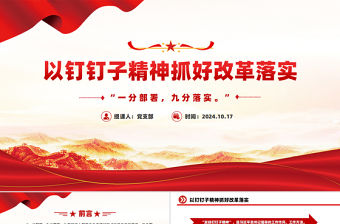 2024以釘釘子精神抓好改革落實(shí)PPT黨課下載