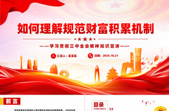 如何理解規范財富積累機制PPT紅色簡潔《決定》知識宣講課件