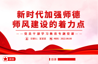 新時代加強(qiáng)師德師風(fēng)建設(shè)的著力點PPT黨政風(fēng)黨員干部學(xué)習(xí)教育專題黨課