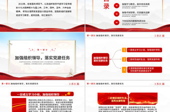 2022黨支部工作匯報PPT紅色黨政風黨支部黨組織黨建工作總結匯報專題黨課課件