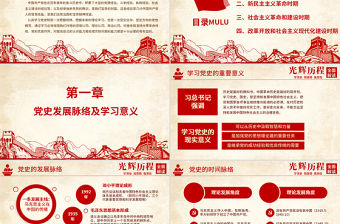 光輝的歷程中國共產黨黨史黨課學習ppt模板