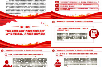 讓教育家精神成為廣大教師的自覺追求PPT簡約風弘揚教育家精神微黨課