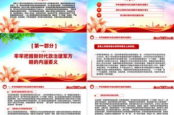 貫徹落實新時代政治建軍方略PPT黨政風深入推進政治建軍黨課課件