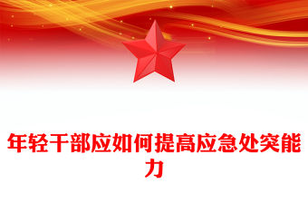 提升年輕干部應急處突能力PPT大氣精美牢固樹立風險意識勇擔當善作為微黨課(講稿)