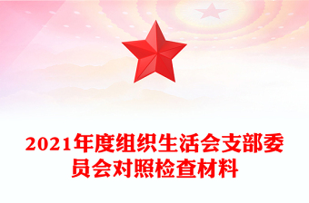2021年度組織生活會支部委員會對照檢查材料