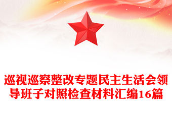 巡視巡察整改專題民主生活會(huì)領(lǐng)導(dǎo)班子對(duì)照檢查材料匯編16篇