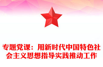 專題黨課：用新時代中國特色社會主義思想指導實踐推動工作