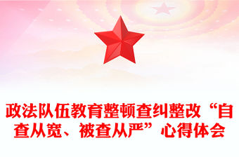 政法隊伍教育整頓查糾整改“自查從寬、被查從嚴”心得體會