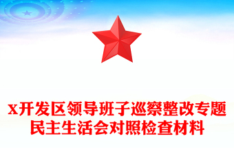 X開(kāi)發(fā)區(qū)領(lǐng)導(dǎo)班子巡察整改專題民主生活會(huì)對(duì)照檢查材料