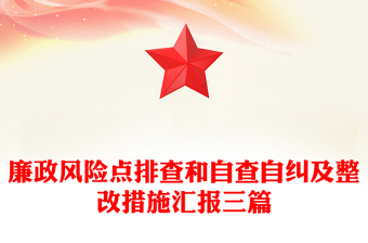 廉政風險點排查和自查自糾及整改措施匯報三篇