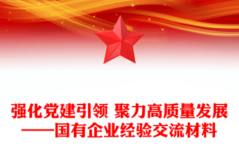 強(qiáng)化黨建引領(lǐng) 聚力高質(zhì)量發(fā)展——國(guó)有企業(yè)經(jīng)驗(yàn)交流材料