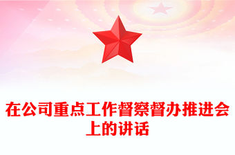 在公司重點工作督察督辦推進會上的講話