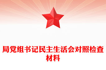 局黨組書記民主生活會(huì)對(duì)照檢查材料