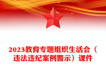2023教育專題組織生活會（違法違紀案例警示）課件