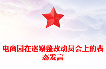 電商園在巡察整改動員會上的表態發言