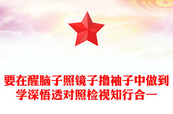 要在醒腦子照鏡子擼袖子中做到學深悟透對照檢視知行合一PPT紅色大氣黨紀學習教育微黨課下載(講稿)