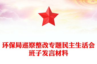 環(huán)保局巡察整改專題民主生活會班子發(fā)言材料