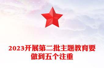 2023開展第二批主題教育要做到五個注重PPT持續(xù)推動主題教育走深走實(shí)見行見效黨課課件(講稿)