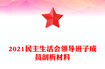 2021民主生活會領(lǐng)導班子成員剖析材料