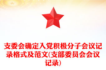 支委會確定入黨積極分子會議記錄格式及范文(支部委員會會議記錄)