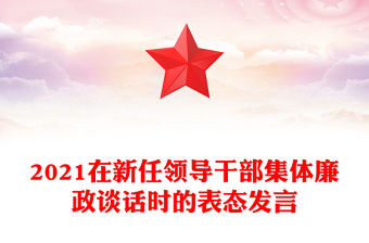 2021在新任領(lǐng)導(dǎo)干部集體廉政談話時的表態(tài)發(fā)言