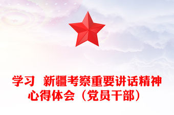 學習  新疆考察重要講話精神心得體會（黨員干部）