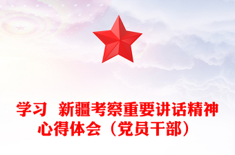 學(xué)習(xí)  新疆考察重要講話精神心得體會（黨員干部）