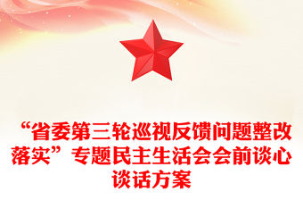 “省委第三輪巡視反饋問題整改落實”專題民主生活會會前談心談話方案