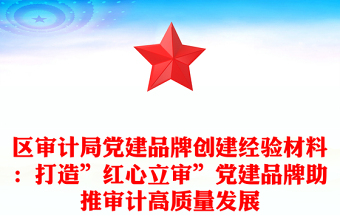 區(qū)審計(jì)局黨建品牌創(chuàng)建經(jīng)驗(yàn)材料：打造”紅心立審”黨建品牌助推審計(jì)高質(zhì)量發(fā)展