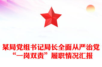 某局黨組書記局長全面從嚴治黨“一崗雙責”履職情況匯報