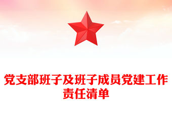 黨支部班子及班子成員黨建工作責任清單