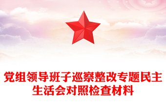 黨組領(lǐng)導(dǎo)班子巡察整改專題民主生活會對照檢查材料