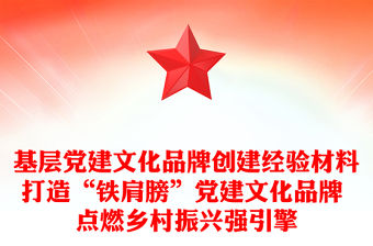基層黨建文化品牌創建經驗材料打造“鐵肩膀”黨建文化品牌 點燃鄉村振興強引擎
