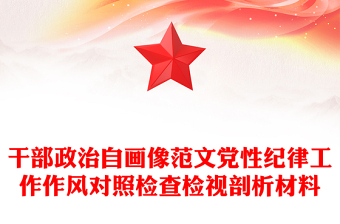 干部政治自畫像范文黨性紀(jì)律工作作風(fēng)對照檢查檢視剖析材料
