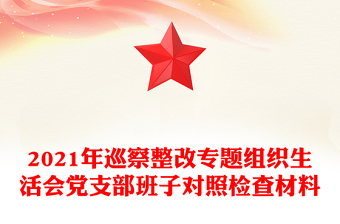 2021年巡察整改專題組織生活會黨支部班子對照檢查材料