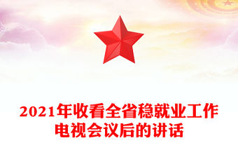 2021年收看全省穩(wěn)就業(yè)工作電視會議后的講話