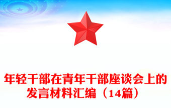 年輕干部在青年干部座談會(huì)上的發(fā)言材料匯編（14篇）