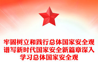 牢固樹立和踐行總體國家安全觀譜寫新時代國家安全新篇章深入學習總體國家安全觀